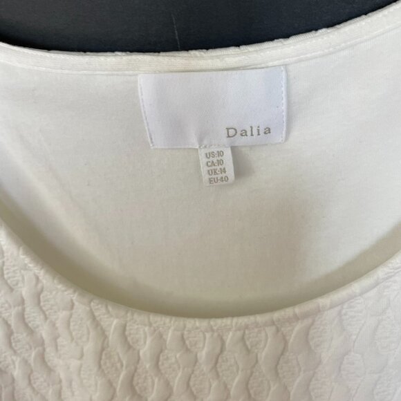 Dahlia NWT Flare Dress Scalloped Sleeveless Back Lace Insert Women's Sz 10 White - Picture 6 of 9